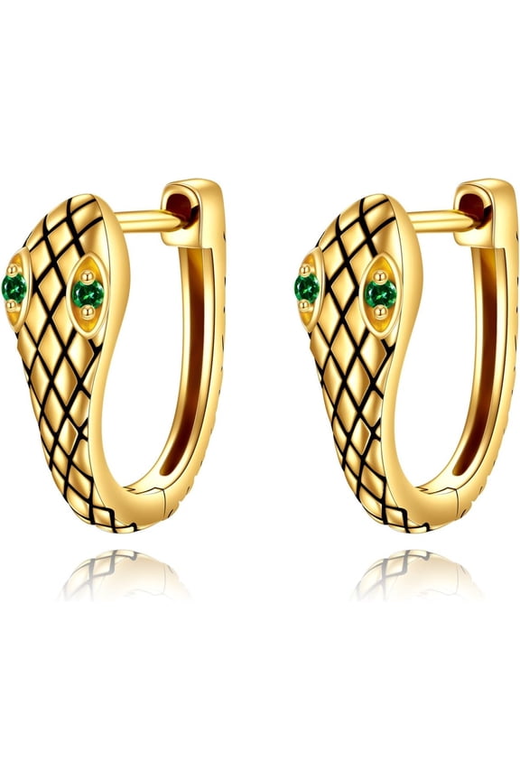 14k Snake Hoop Earrings for Women Solid Gold Snake Earrings Studs Long Dangle Wedding Animal Jewelry Mothers Day Birthday Christmas Gifts