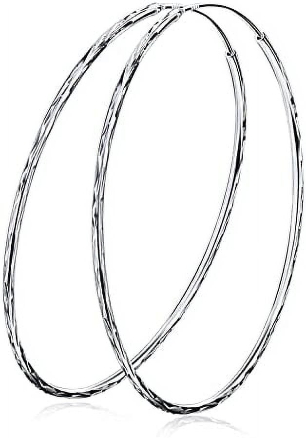 DOLIOX 925 Sterling Silver Circle Endless Hoop Earrings for Women 20 30 40 50 60 70mm