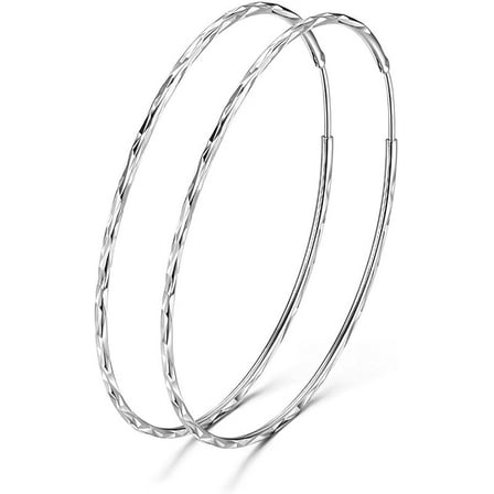 DOLIOX 925 Sterling Silver Circle Endless Hoop Earrings for Women 20 30 40 50 60 70mm