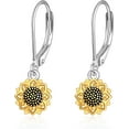 thumbnail image 1 of DOLIOX 925 Sterling Silver Evil Eyes Sunflower Cherry Blossom Greek Star Dangle Earrings Leverback Earrings for Women Birthday Hypoallergenic, 1 of 5