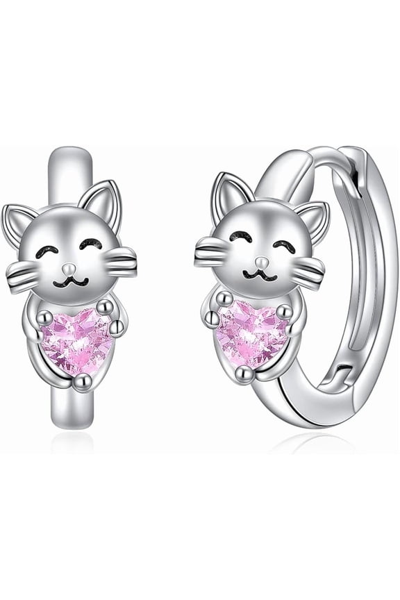 925 Sterling Silver Unicorn Sloth Butterfly Pig Cow Cat Earrings for Women Hypoallergenic Animal Hoop Earrings