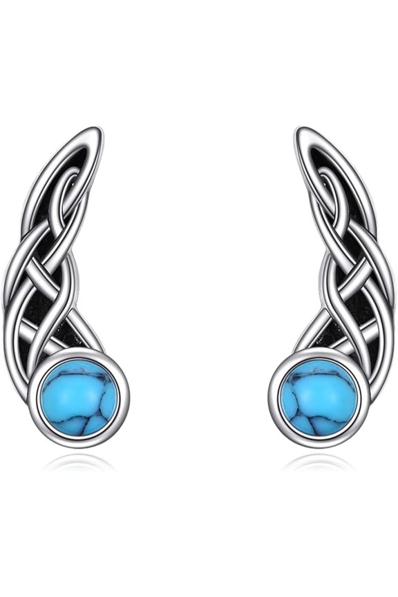 Celtic Knot/Angel Wing Earrings Stud 925 Sterling Silver Earrings Brithday Jewelry Gift for Women