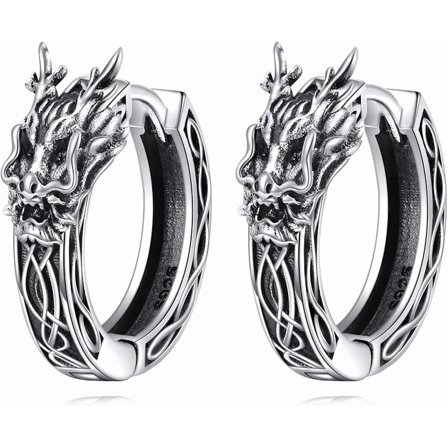 DOLIOX Celtic Knot Earrings 925 Sterling Silver Celtic Hoop Earrings Amulet Protection Good Luck Viking Jewelry for Women Men