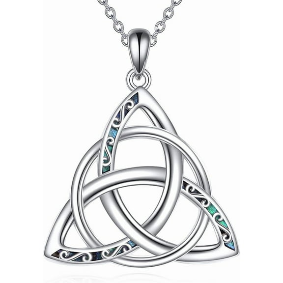 DOLIOX Celtic Knot Necklace Sterling Silver Witches Knot Pendant Necklace Irish Jewelry Gifts For Women