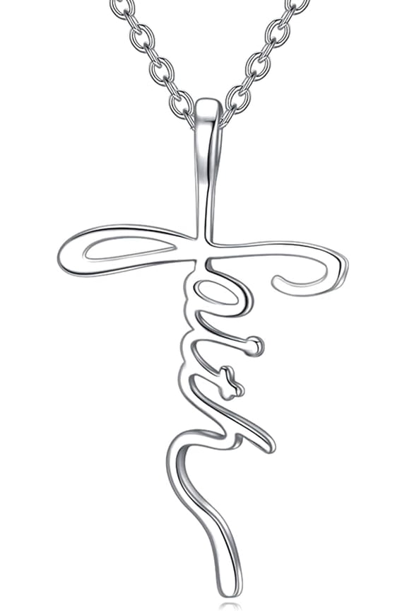 Cross Necklace for Women 925 Sterling Silver Faith Hope Jesus Necklace Religious Jewelry Christian Gifts for Women