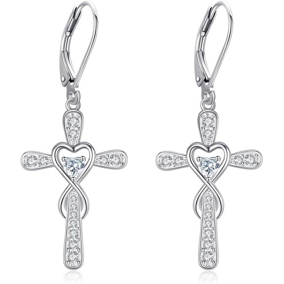 DOLIOX Gold/Rose Gold/Black Cross Leverback Earrings Sterling Silver Philippians 4:13 I Can Do All The Things Inspirational Earrings Jewelry for Women Men