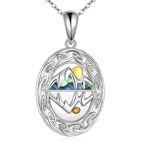 DOLIOX Mustard Seed Faith Necklace 925 Sterling Silver Your Faith Mountain Jewelry Gift Cross Crystal Pendant Necklace Christian Necklace for Women