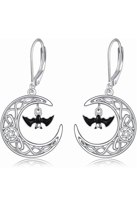 Pentagram/Bat/Triple/Paw/Celtic/st patricks day Leverback Earrings Sterling Silver Dangle Drop Jewelry for Women