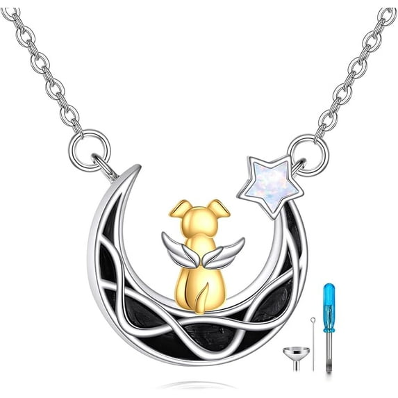 DOLIOX Pet Cat/Dog Necklace Sterling Silver Keepsake Pet Memorial Pendant Jewelry Gift for Women Men