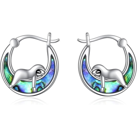 DOLIOX Sloth/Spider/Peacock Earrings for Women Sterling Silver Huggie Hoop Earrings Jewelry Gifts