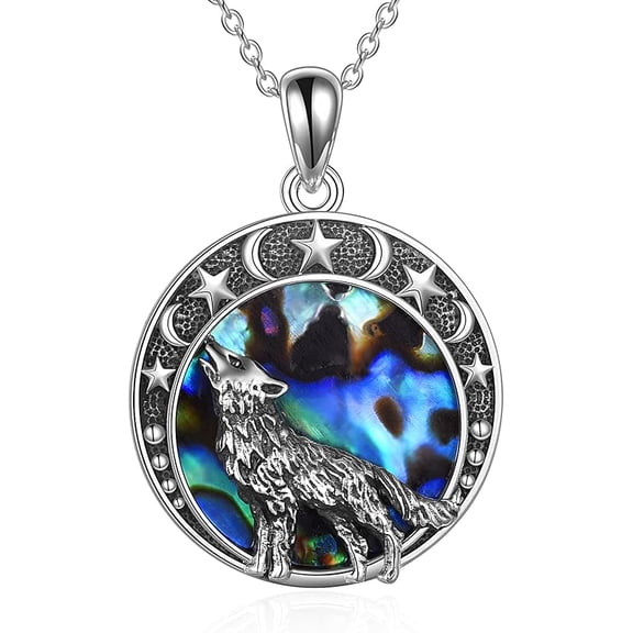 DOLIOX Sterling Silver Dragon/Wolf/Phoenix/Hummingbird/Horse/Unicorn Religious Pendant Necklace for Women Oxidized vintage Celtics Necklace Jewelry Christmas Gifts