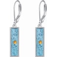 thumbnail image 1 of DOLIOX Turquoise Mustard Seed Earring 925 Sterling Silver Heart/Square/Teadrop Drop Dangle Earring for Women Gift for Her, 1 of 10