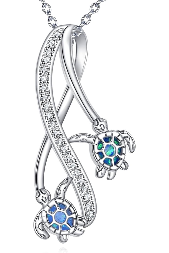 Turtle Necklace for Women Sterling Silver Turtle Pendant Necklace Beach Jewelry Gift for Women