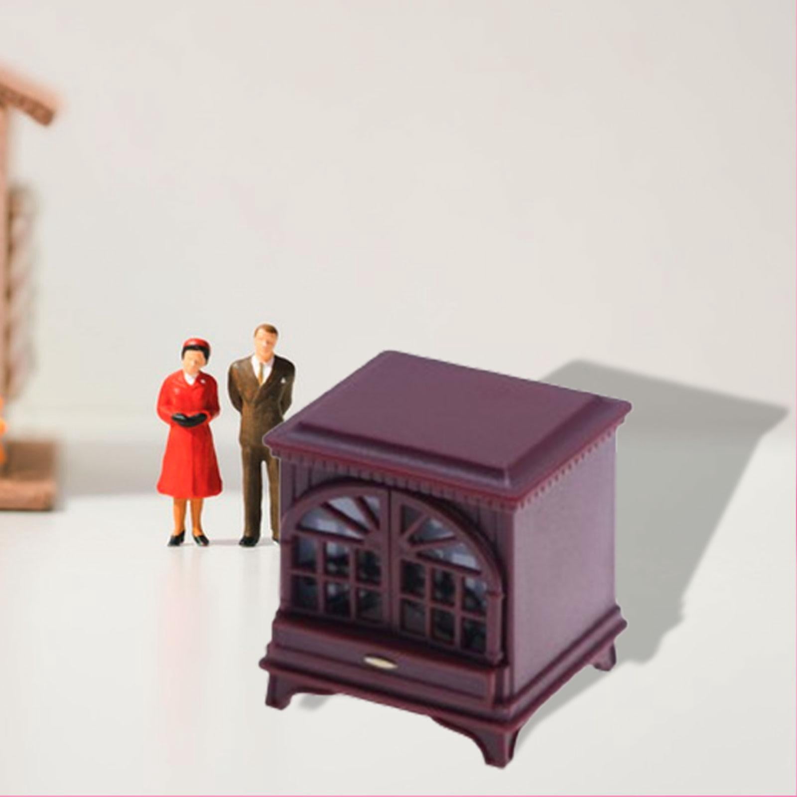 Hililand bureau de maison de poupée 1:12 échelle maison de poupée demi-ronde Table modèle Miniature Mini meubles en bois bureau - Jeux - Jouets