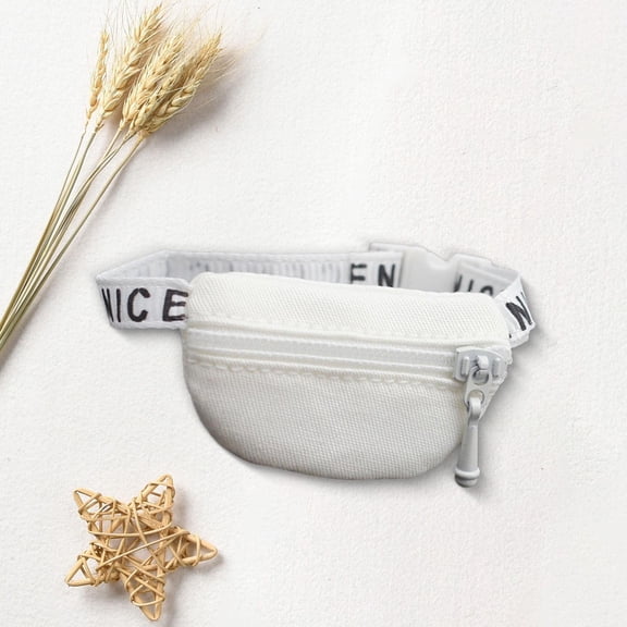DOLITY 1/6 1/12 Doll Crossbody Fanny Pack Model DIY Scenery for Dolls Fairy Garden White
