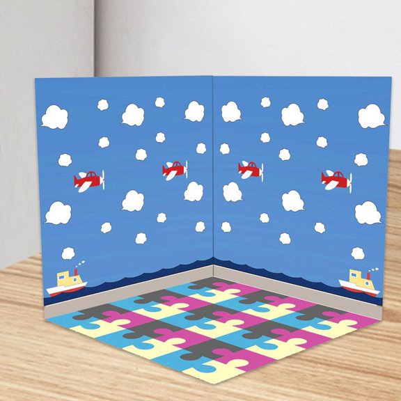 DOLITY 1/6 Backdrop Show Display Organizer for Dollhouse Action Figures Diecast Car classroom