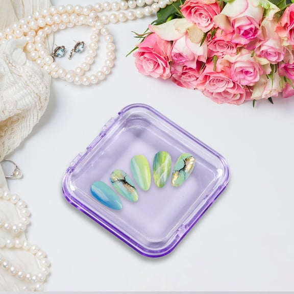 DOLITY 10 Pieces Press on Nail Storage Boxes Tips Display Holder for Home violet