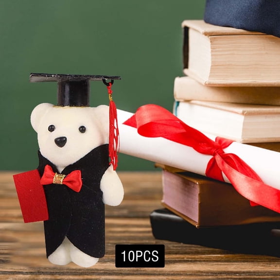 DOLITY 10Pcs Plush Graduation Bear Dolls Stuffed Plush Dolls for Ceremony Men Women