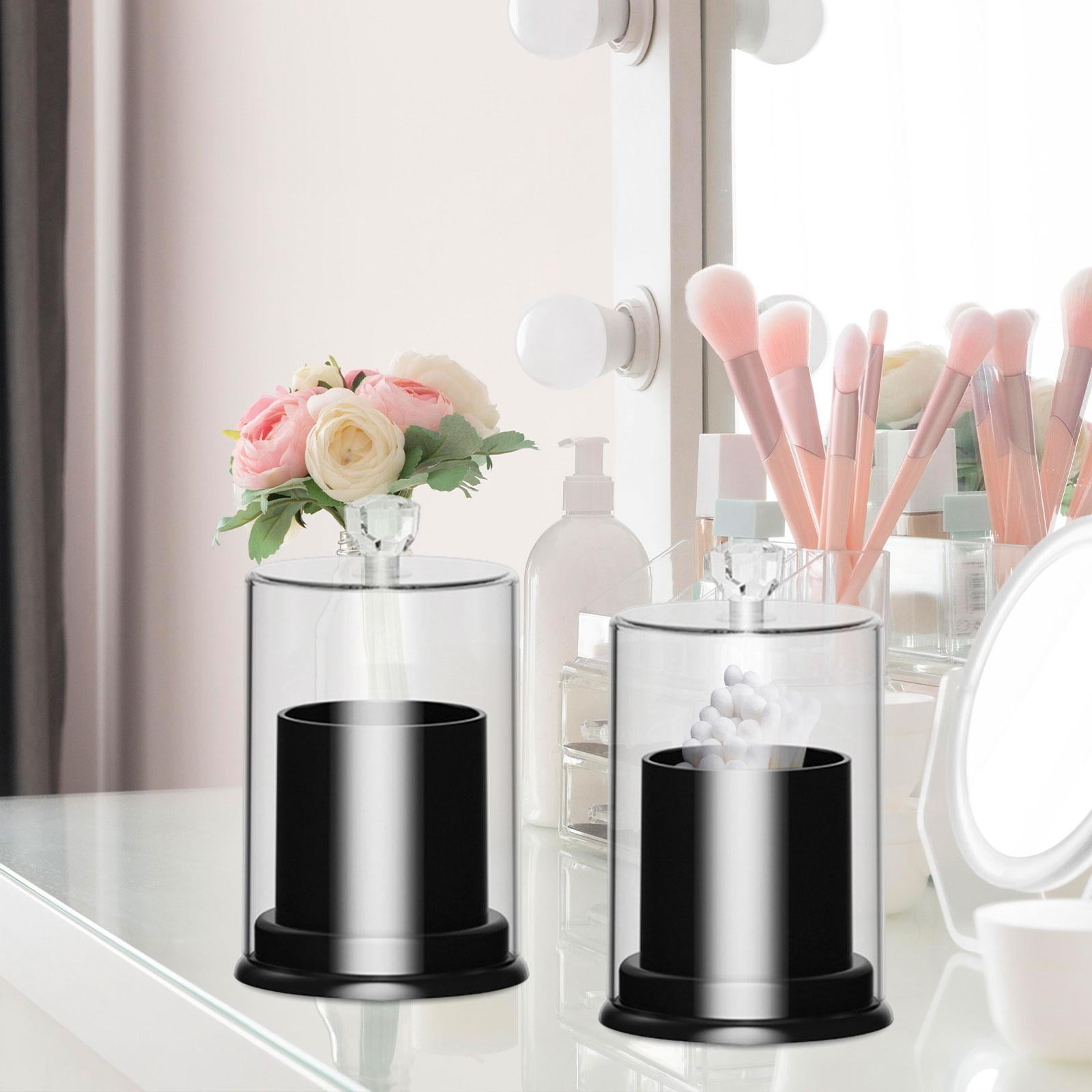 DOLITY 2 Pieces Cotton Ball and Swab Holders Organizer for Bathroom