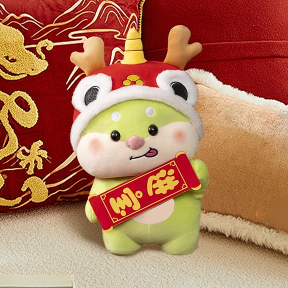 DOLITY 2024 Dragon Year Mascots Dragon Plush Dragon Animals for Car Bedroom Holiday Fortune 25cm