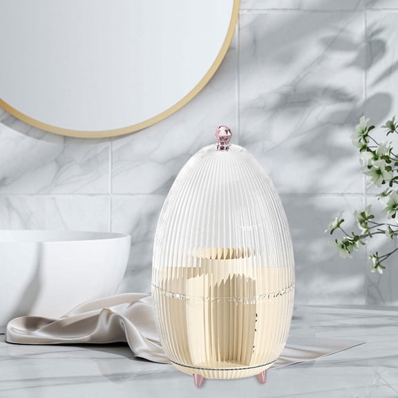 DOLITY 360 degree Rotating Makeup Organizer Storage Container for Bedroom Bathroom Vanity Egg Only