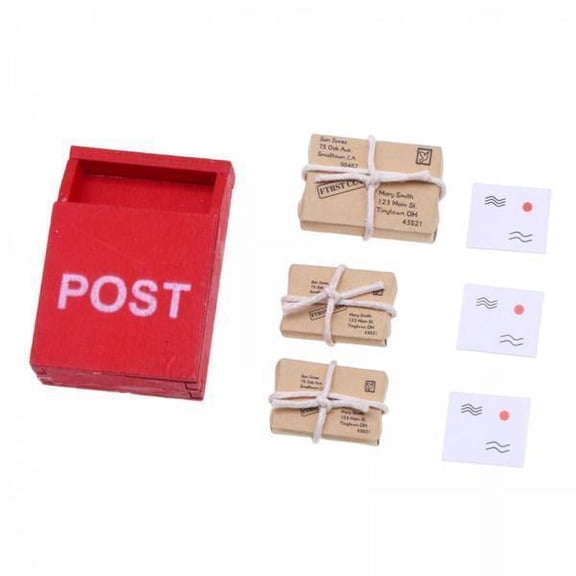 DOLITY 3X 7Pcs 1/12 Dollhouse Miniature Mailbox Package Model Educational Toy