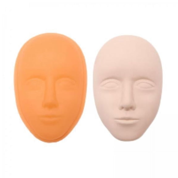 DOLITY 3xSilicone Practice Skin Head with Base for Beautician Artists