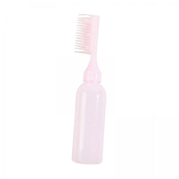 DOLITY 4xRoot Comb Applicator Bottle Hair Coloring Dyeing Bottle for Salon Shop Pink 4 Pcs