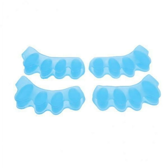 DOLITY 5x2 Pairs Elastic Silicone Gel Toe Hallux Separators Straighteners Blue 5 Pcs