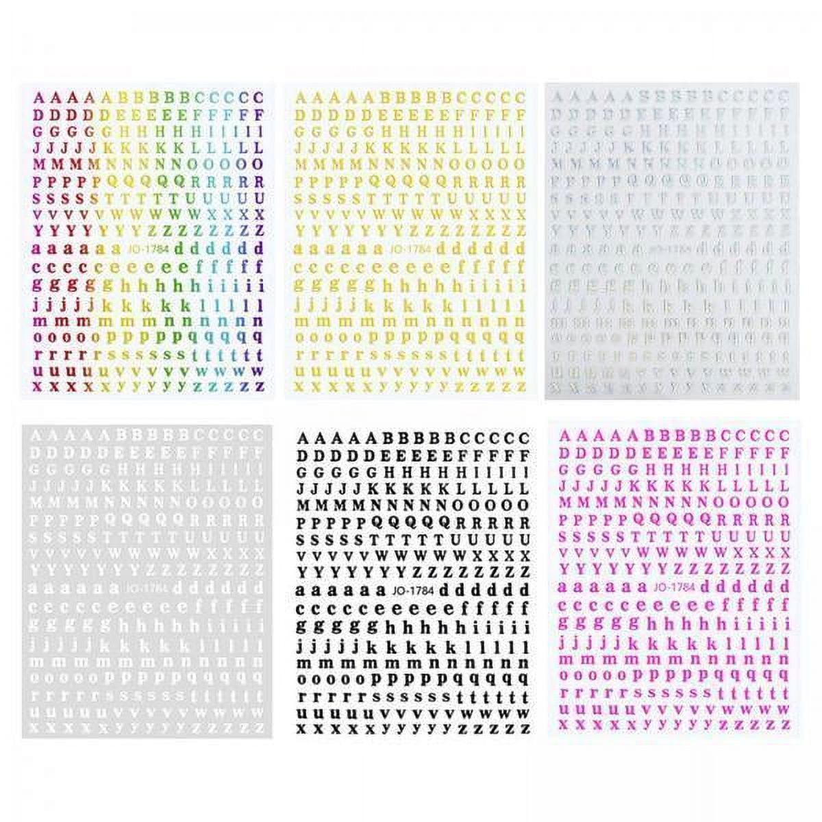 DOLITY 5x6 Sheets 3D Holographic Letters Nail Stickers Colorful Word for Women Girls