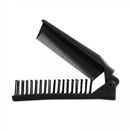 DOLITY 5xFoldable Hair Comb Brush Double Headed Mini Pocket Comb for salon Black 5 Pcs
