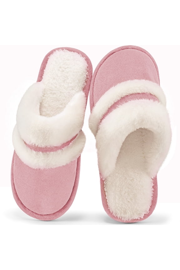 Cozy Slippers for Women Indoor and Outdoor Fuzzy House Shoes with Memory Foam