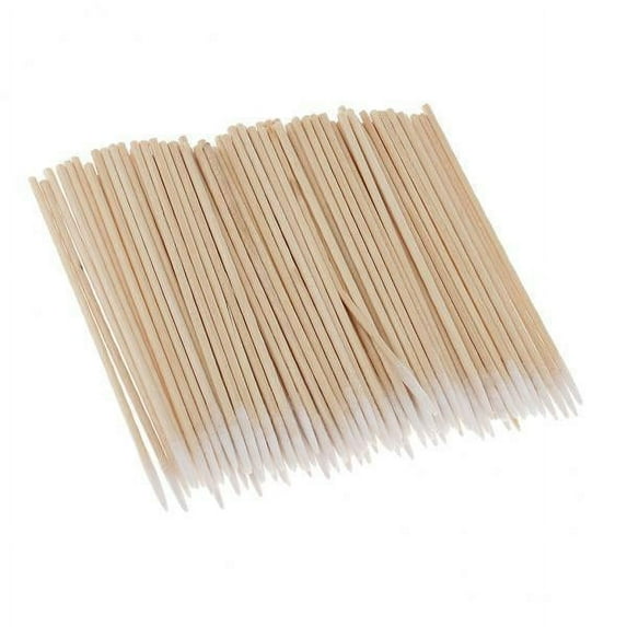 DOLITY 6x100 Pieces Pointed Wood Cotton Swab Bud Cosmetics Tool 6 Pcs
