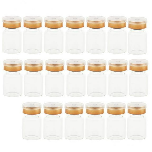 DOLITY 6x20 Piece Transparent Glass Bottles Rubber Stopper Plug 5ml 6 Pcs