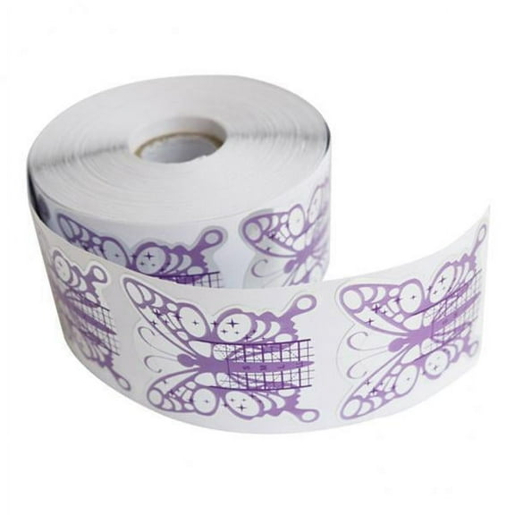 DOLITY 6xNail Tip Extension Guide Form Stickers for Acrylic Gel Violet 6 Pcs