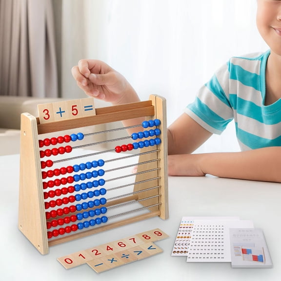 DOLITY Add Subtract Abacus Ten Frame Set Educational Toy for Preschool Kindergarten