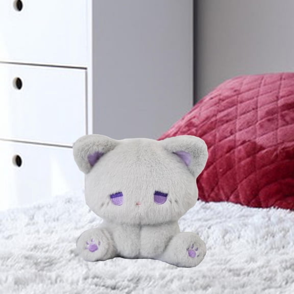 DOLITY Animal Stuffed Decoration Throw Animal Doll for Family Gray and violet