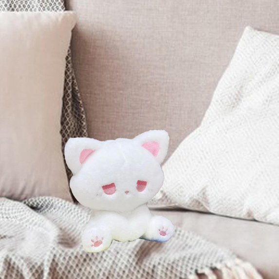 DOLITY Animal Stuffed Decoration Throw Animal Doll for Family White and pink B