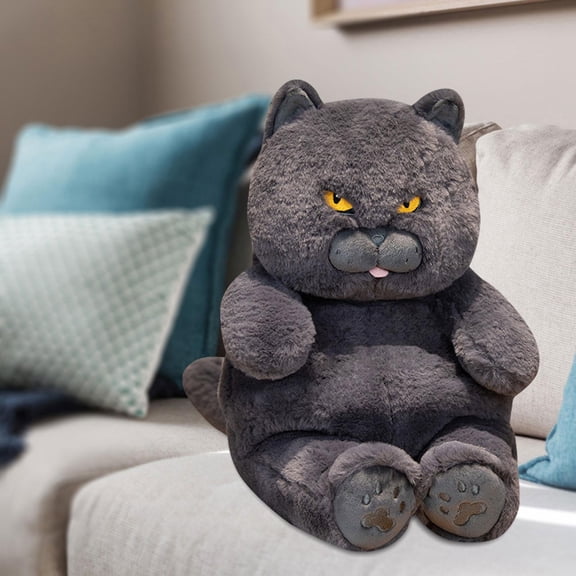 DOLITY British Shorthair Cat Plush Hugging Decor Stuffed Cats Cat Animal Model Blue