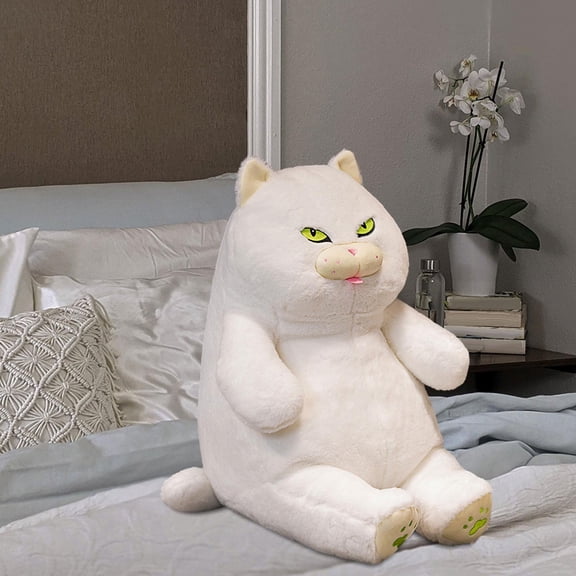 DOLITY British Shorthair Cat Plush Hugging Decor Stuffed Cats Cat Animal Model White