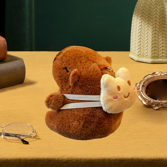 DOLITY Capybara Handbag Pendant Collectible Snuggling Kids Room Decor Capybara Keychain bear bag