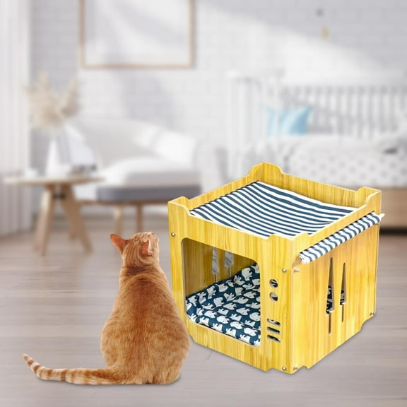 DOLITY Cat Bed Cube House Interactive Toy Cat Scratcher Lounge for Small Animals 2 Cats