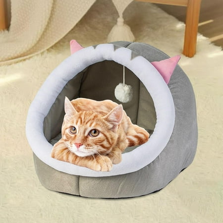 DOLITY Cat Beds for Indoor Cat Pet Beds for Cats and Small Dogs Cat Bed Cave Pet Plush Tent House for Cats Kitten Dogs Puppy and Rabbit Gray Sizes M
