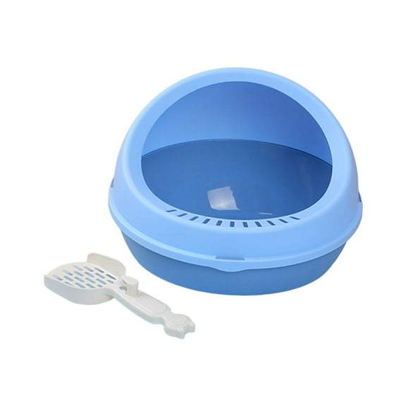DOLITY Cat Easy Cleaning Enclosed Cat Toilet for Small Animal Blue