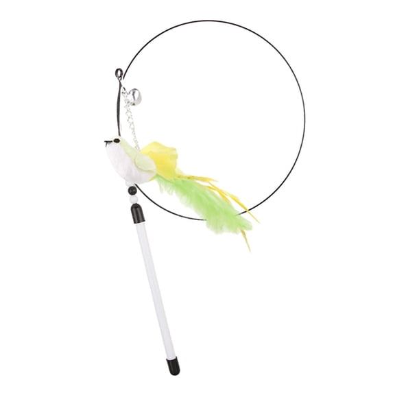 DOLITY Cat Feather Toy Accompany Activity Play Handheld Chasing Cat Teaser s Toy