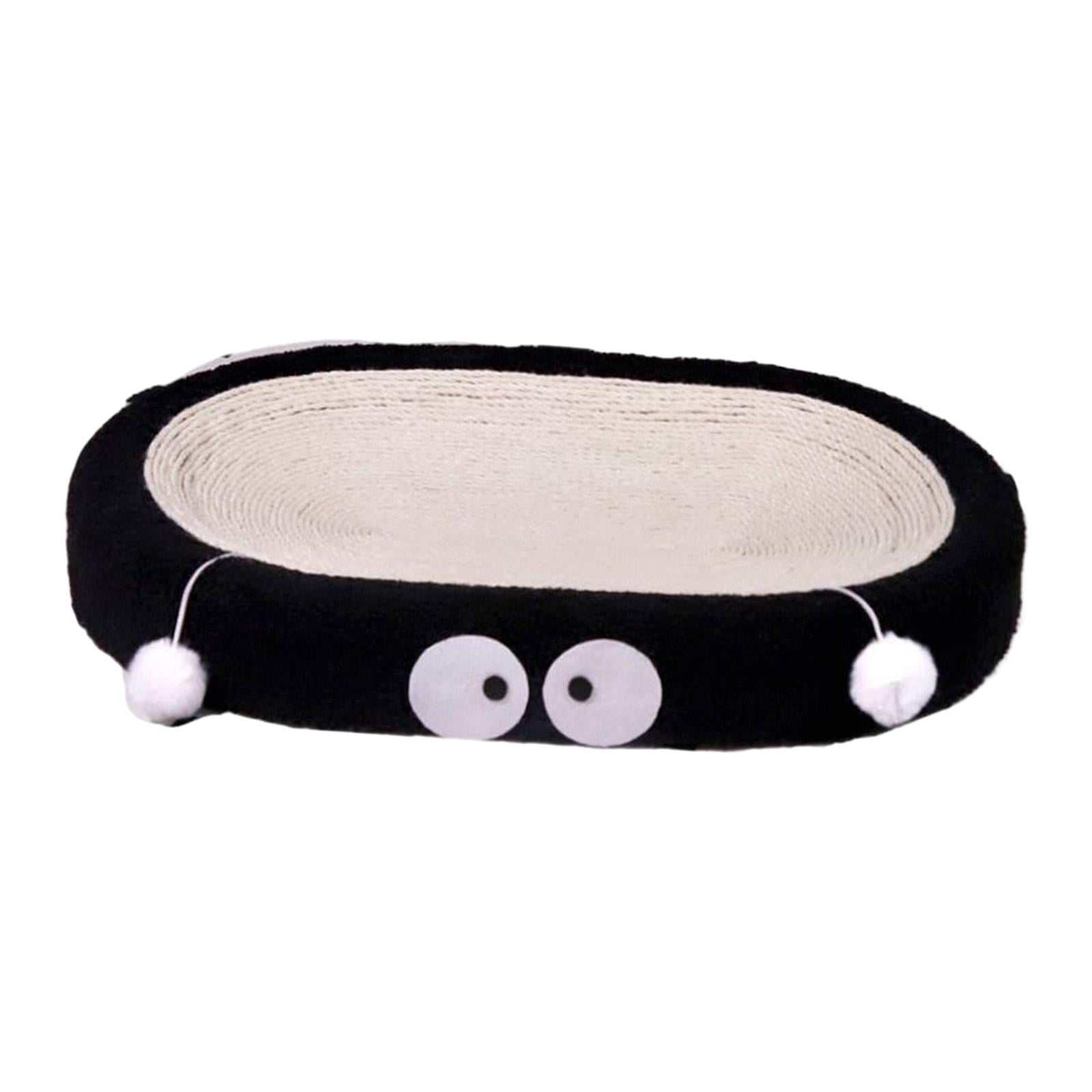 DOLITY Cat Scratch Pad Pet Gift Comfortable Durable High Dense Sisal Scratcer Board Black Oval