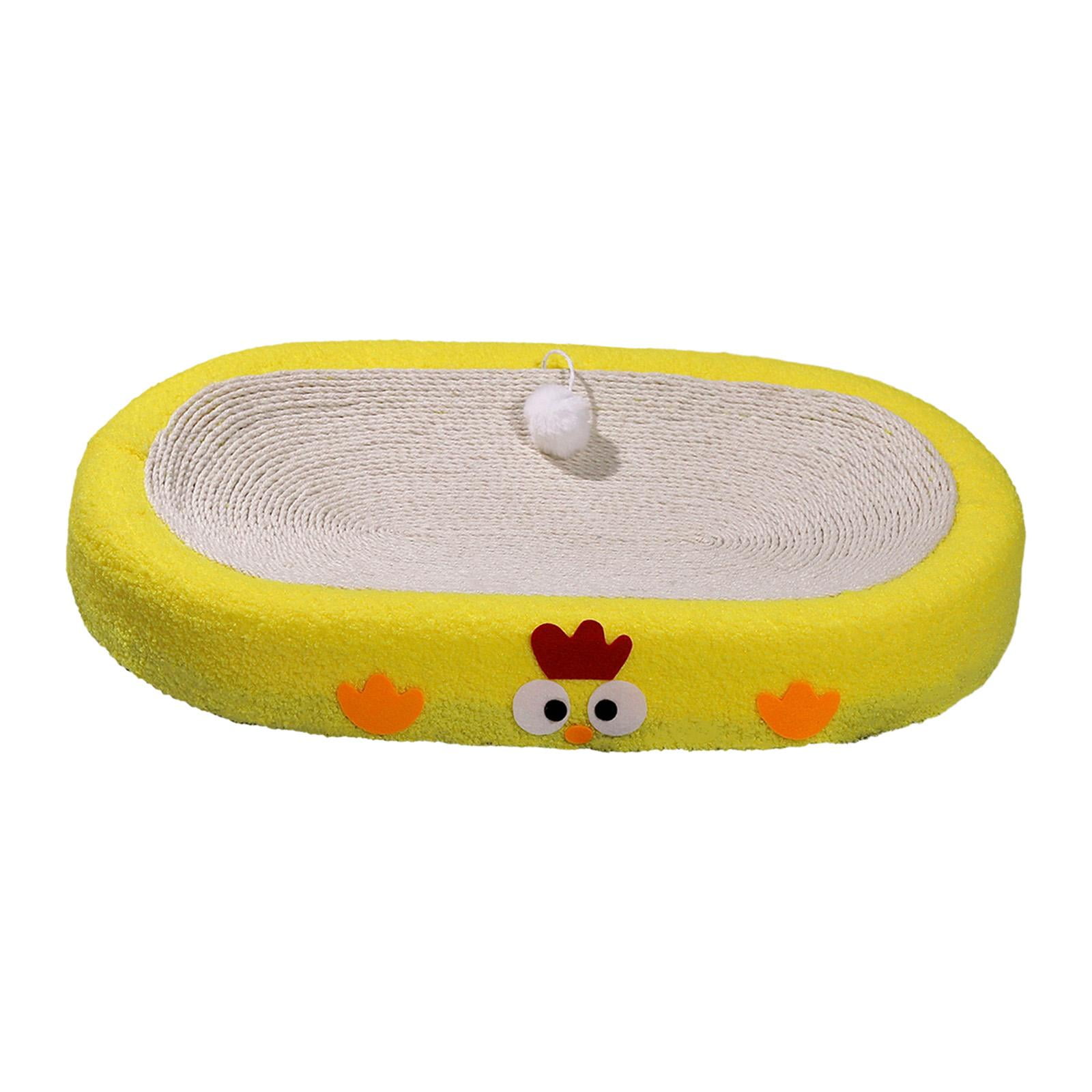 DOLITY Cat Scratch Pad Pet Gift Comfortable Durable High Dense Sisal Scratcer Board Yellow Oval