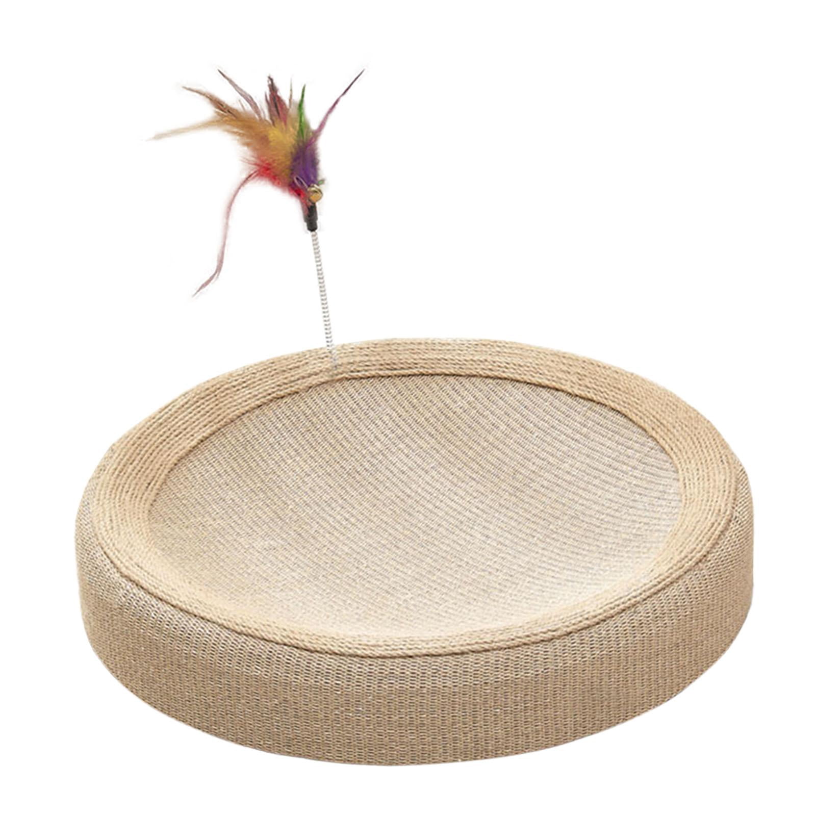 DOLITY Cat Scratcher Bed Non Slip Wear Resistant Kitty Pet Supplies Cat Scratch Pad round and cat teaser