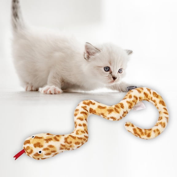 DOLITY Cat Toothbrush Catnip Toy Snake Shaped for Cats Cute ing Bite Resistant Toy yellow