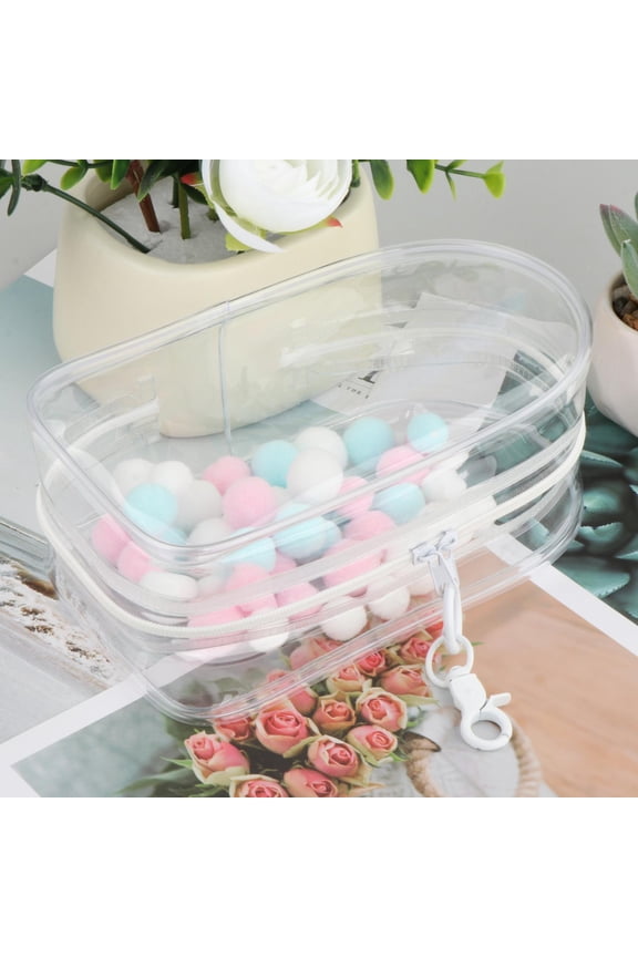 Clear Figure Display Bag with Keychain Collectibles Display Case Waterproof for Miniacture Figures Keychain Charms for Collectibles